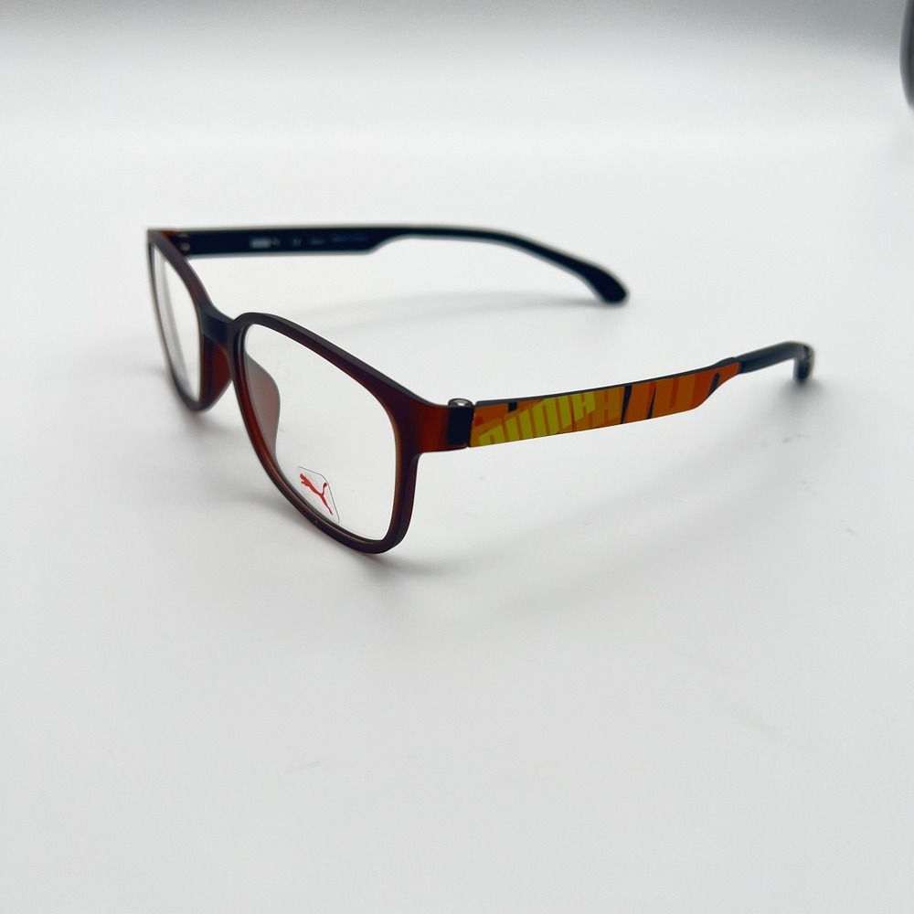 Puma Unisex‎ Eyeglasses Frames PU15440 BR Brown Orange Yellow Frames 48-17-135